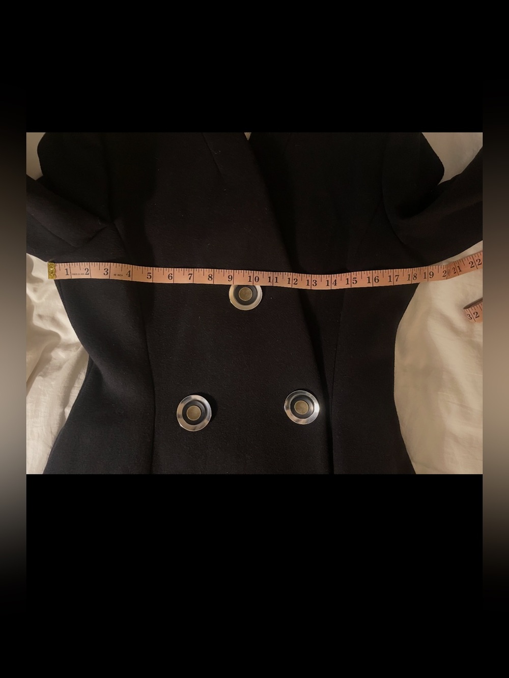 Stella McCartney Black Long-Sleeve Double-Breasted Dress Coat - Picture 8 of 9